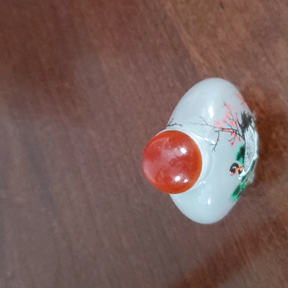 Vintage beautiful perfume bottle atomizer with stopper Asian motif - Picture 2 of 4